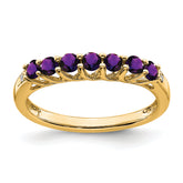 10k Amethyst and Diamond 7-stone Ring